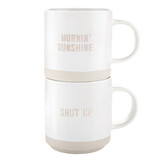 Face to Face R0363 Face to Face Stackable Mugs - Mornin' Sunshine/Shut Up - Set of 2