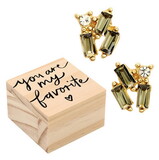 Fleur Jewelry R0445 Treasure Box Earrings - Silver Shadow - You Are My Favorite