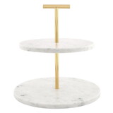 Holiday Marble + Gold Tiered Stand