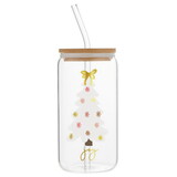 Holiday 16oz Glass Tumbler - Joy Tree