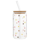 Holiday 16oz Glass Tumbler - Blush Stars