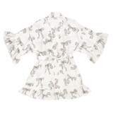 Bella R0672 Ruffled Satin Robe - Flax Bows