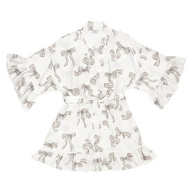Bella R0672 Ruffled Satin Robe - Flax Bows