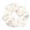 Bella Large Diamond Ornament Satin Rhinestone Scrunchie - Ivory