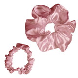 Bella Satin Scrunchie - Light Blush - Set of 2