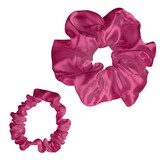 Bella Satin Scrunchie - Hot Pink - Set of 2