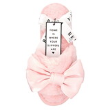 Bella R0844 Plush Slippers - Light Pink + Light Pink Bow