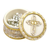 Sacred Traditions R0879 Double-Ring Cross Wedding Rosary Box