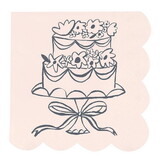 Wedding Scalloped Cocktail Napkin - Cake