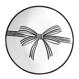 PURE Design R0943 Black Bow Appetizer Plates - Set of 4