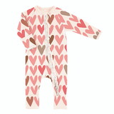 Stephan Baby R1428 Cozy Romper with Ruffles - Hearts