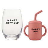 Stephan Baby R1494 Wine Glass + Sippy Cup Set - Mama + Mini