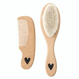 Stephan Baby Brush + Comb Set - Heart