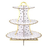 Slant R1700 Cardboard Cupcake Stand - Black Polka Dot