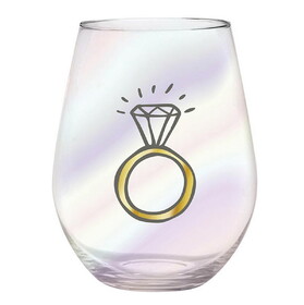 Wedding Jumbo Stemless Wine Glass - Large Wedding Ring