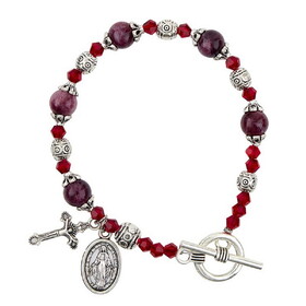 Creed R2122 Garnet Madonna del Parto Rosary Bracelet