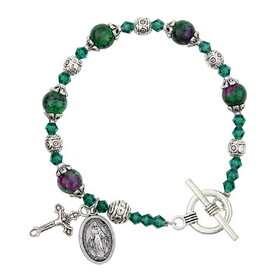 Creed R2123 Emerald Madonna del Parto Rosary Bracelet