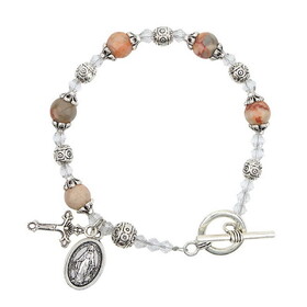 Creed R2124 Orange Madonna del Parto Rosary Bracelet