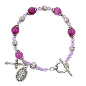 Creed R2125 Amethyst Madonna del Parto Rosary Bracelet