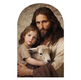 Gerffert R2161 Christ the Good Shepherd Arched Plaque 8"