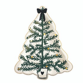 Holiday R5117 Die-Cut Tree Paper Plates - Topiary Tree