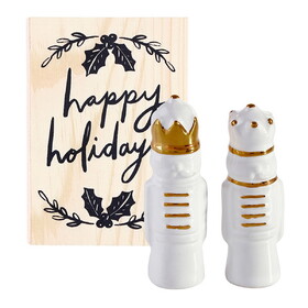 Holiday R5159 Ceramic Nutcrackers In Wood Box