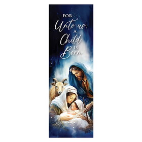 Celebration Banners R5355 Watercolor For Unto Us a Child is Born X-Stand Banner