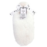 Bella R5396 Plush Mohair Slippers - Ivory