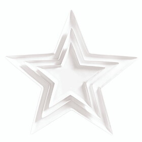 PURE Design R5534 Nested White Enamel Star Trays - Set of 3