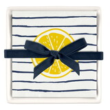 Tablesugar R5628 Ceramic Napkin Tray + Napkins - Striped Lemon