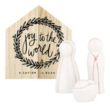 PURE Design R5644 Ceramic Figurines Pine Wood Box - Holy Family - Large