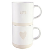 Face to Face R5892 Face to Face Stackable Mugs - Love/Heart - Set of 2