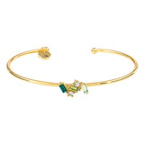 Fleur Jewelry R7205 Crystal Bangle - Green Cluster