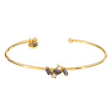 Fleur Jewelry R7213 Crystal Bangle - Silver Shadow Cluster