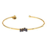 Fleur Jewelry R7214 Crystal Bangle - Silver Shadow Bar