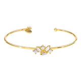 Fleur Jewelry R7265 Wedding Crystal Bangle - Crystal Cluster