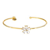 Fleur Jewelry R7266 Wedding Crystal Bangle - Crystal Flower