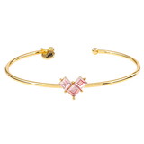 Fleur Jewelry R7268 Wedding Crystal Bangle - Blush Heart