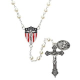 Creed R7502 Pope Leo XIV Glass Pearl Rosary