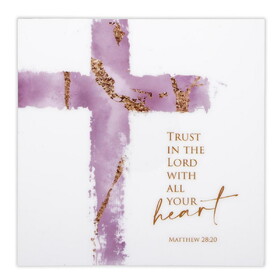 Heartfelt R7779 Trust in the Lord Pink Cross Plaque