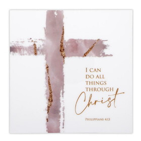 Heartfelt R7780 I Can Do All Things Cream Cross Plaque