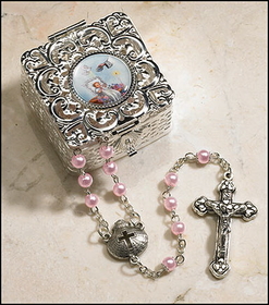 Creed RC785 Girl'S Pink Baptism Rosary