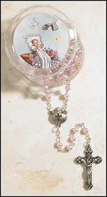 Creed RC950 Girl'S Pink Baptism Rosary