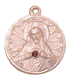 Creed RP435RU 24Kt Rose Gold Over Sterling Silver Scapular With Ruby
