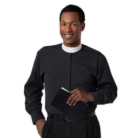 Murphy SM-107 Long Sleeve Banded Collar Shirt - Black