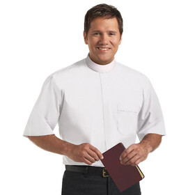 Murphy SM-114 Short Sleeve Banded Collar Shirt - White