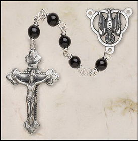 Creed SOC36OX5 6 mm Onyx Confirmation Rosary