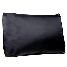 Bella il Fiore SP-BLACK Satin Pillowcase with Zipper Closure - Black - Standard