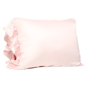 Bella il Fiore SPRPINKK Ruffled Silky Pillowcase - Pink - King