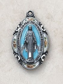Creed Silver/Blue Miraculous Medal